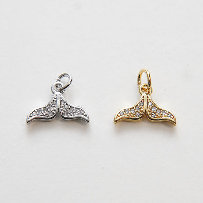 18K Gold Filled Cross CZ Charm Pendant for Jewelry Making