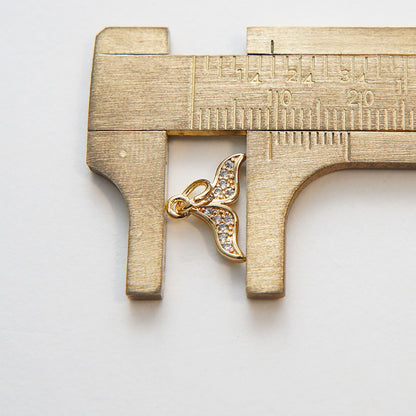 18K Gold Filled Cross CZ Charm Pendant for Jewelry Making