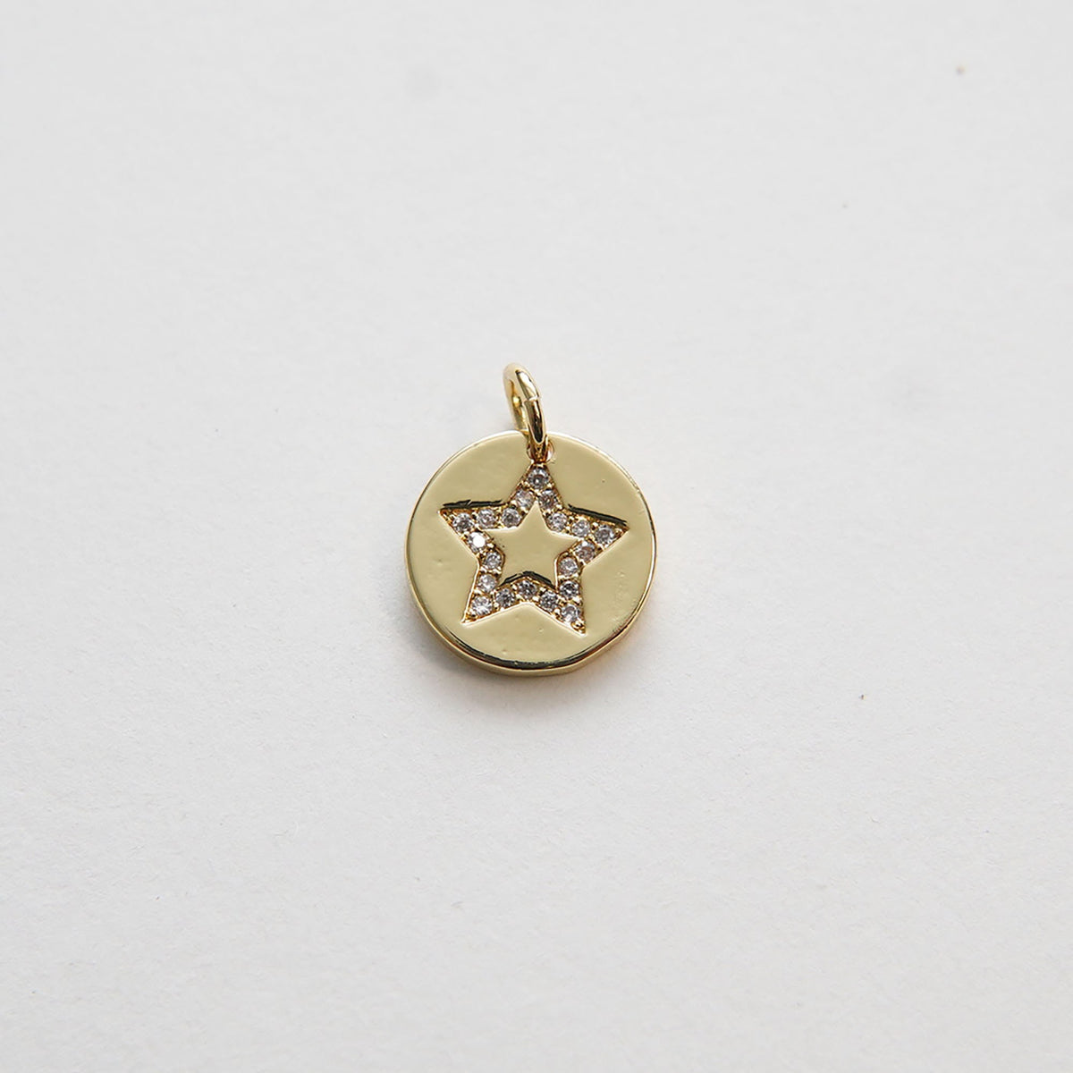 18K Gold Filled Star CZ Charm Pendant for Jewelry Making