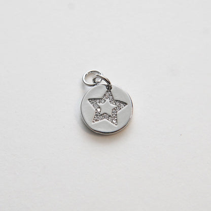 18K Gold Filled Star CZ Charm Pendant for Jewelry Making