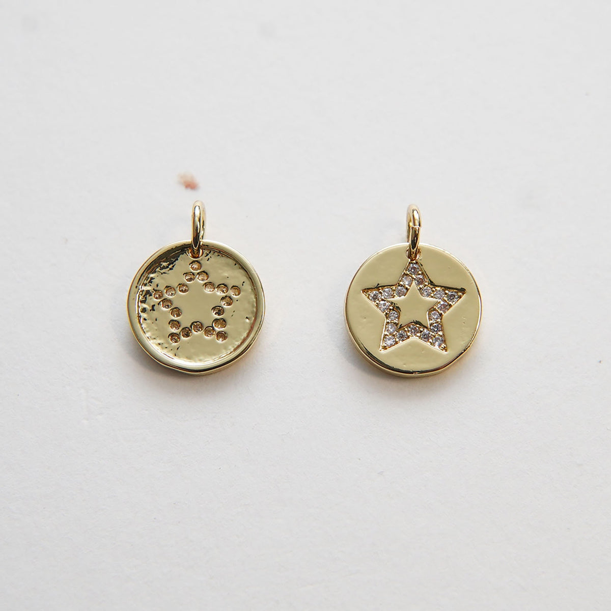 18K Gold Filled Star CZ Charm Pendant for Jewelry Making