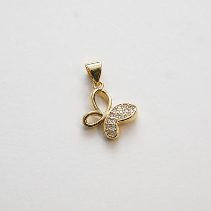 Gold Butterfly Charms,18K Gold Filled Butterfly Pendant,Silver Butterfly Charm Bracelet Necklace for DIY Jewelry Making Suppl