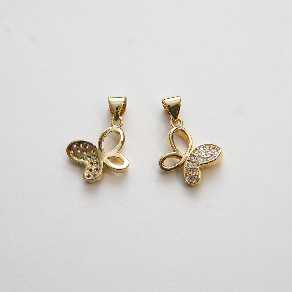 Gold Butterfly Charms,18K Gold Filled Butterfly Pendant,Silver Butterfly Charm Bracelet Necklace for DIY Jewelry Making Suppl