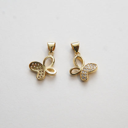 Gold Butterfly Charms,18K Gold Filled Butterfly Pendant,Silver Butterfly Charm Bracelet Necklace for DIY Jewelry Making Suppl