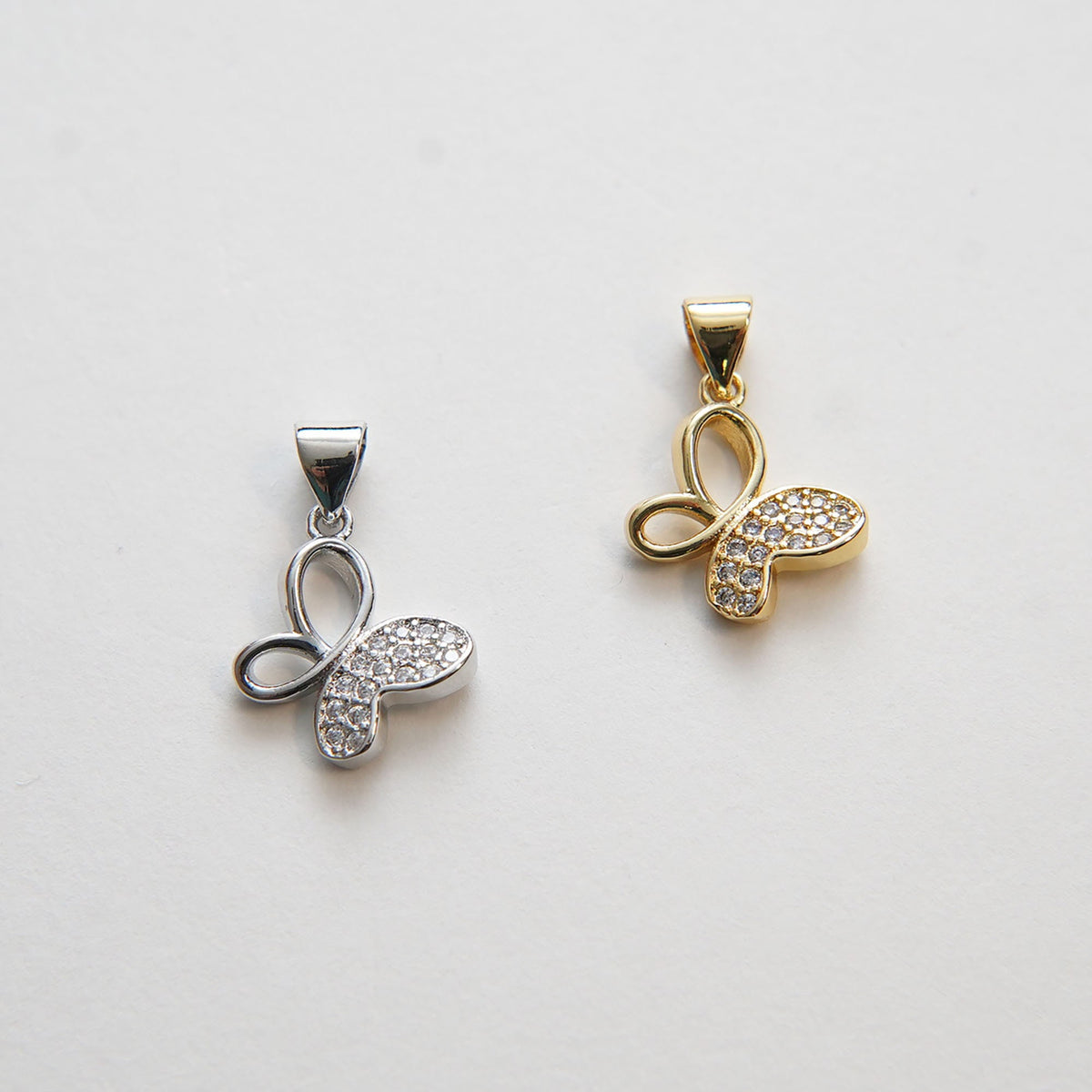 Gold Butterfly Charms,18K Gold Filled Butterfly Pendant,Silver Butterfly Charm Bracelet Necklace for DIY Jewelry Making Suppl