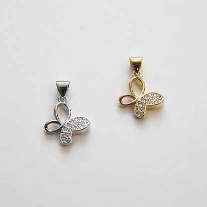 Gold Butterfly Charms,18K Gold Filled Butterfly Pendant,Silver Butterfly Charm Bracelet Necklace for DIY Jewelry Making Suppl