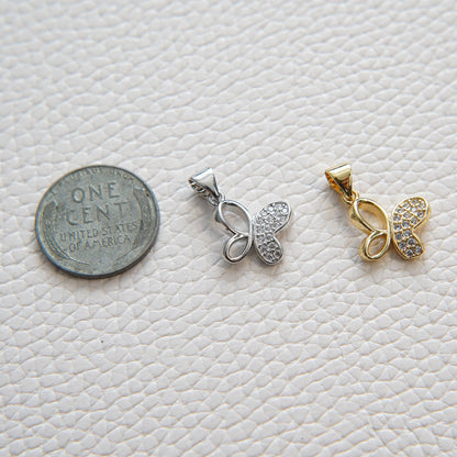 Gold Butterfly Charms,18K Gold Filled Butterfly Pendant,Silver Butterfly Charm Bracelet Necklace for DIY Jewelry Making Suppl