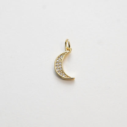 18K Gold Filled Moon Charm Pendant for Jewelry Making