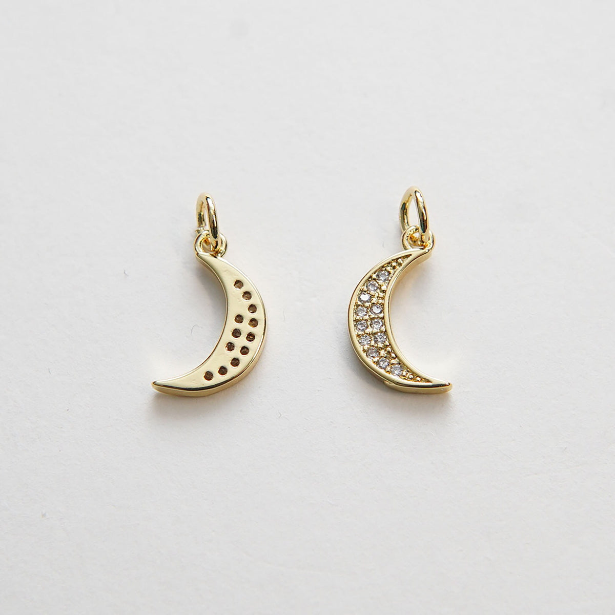 18K Gold Filled Moon Charm Pendant for Jewelry Making