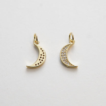 18K Gold Filled Moon Charm Pendant for Jewelry Making