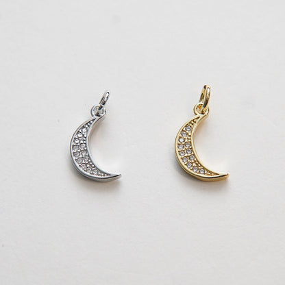 18K Gold Filled Moon Charm Pendant for Jewelry Making