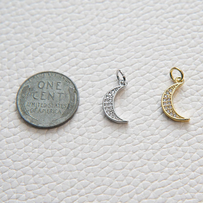 18K Gold Filled Moon Charm Pendant for Jewelry Making
