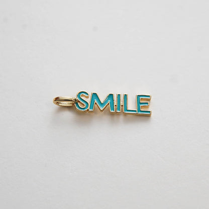 Gold Smile Charms,18K Gold Filled Enamel Smile Pendant,Smile Charm Bracelet Necklace for DIY Jewelry Making Supply