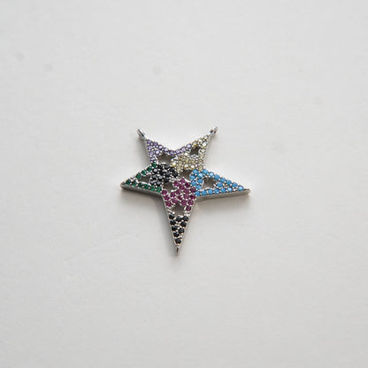 Gold Star Charms,18K Gold Filled CZ Micro Pave Star Pendant,Star Charm Bracelet Necklace for DIY Jewelry Making Supply