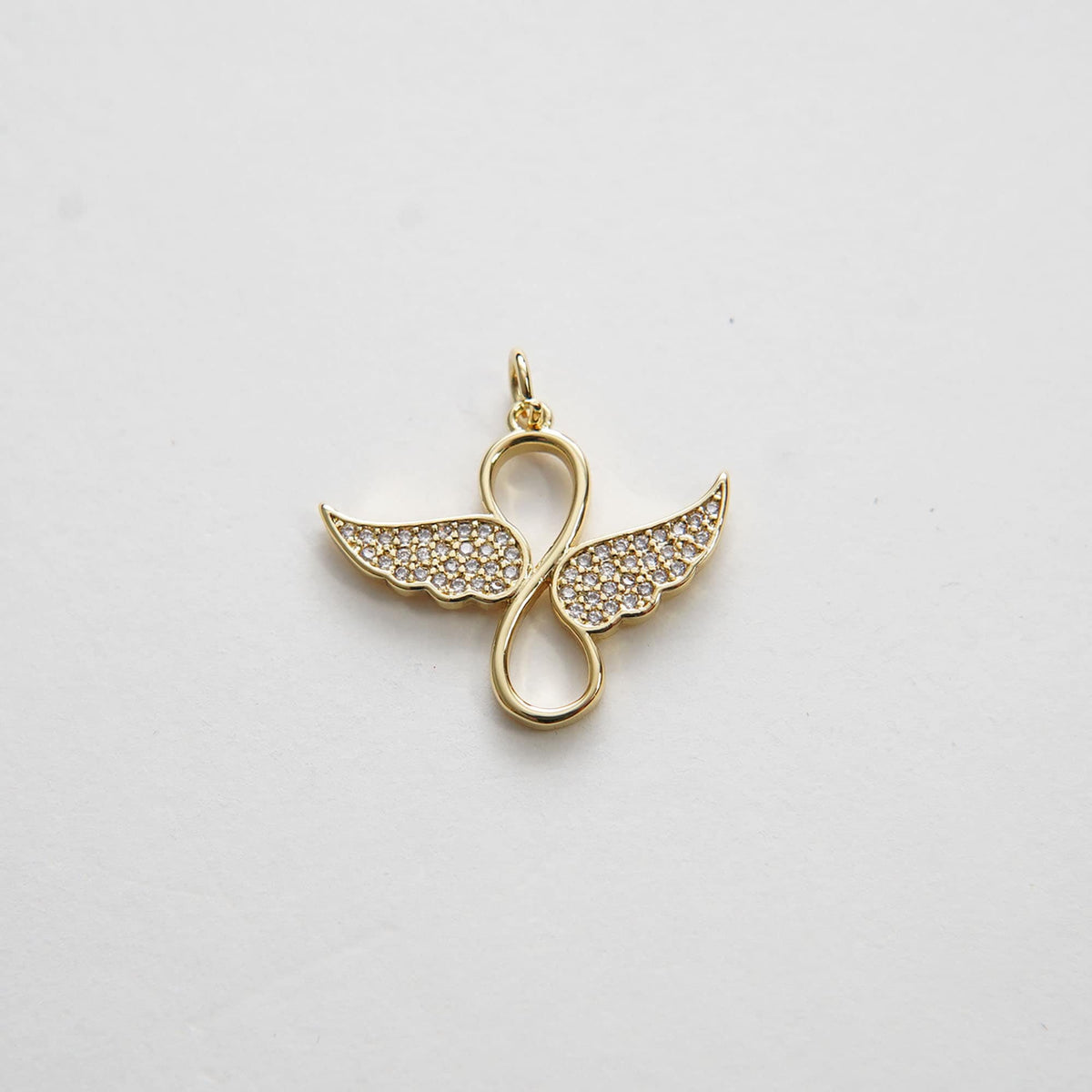 Gold Angel Wings Charms,18K Gold Filled CZ Micro Pave Wings  Pendant,Silver Angel Charm Bracelet Necklace for DIY Jewelry Mak