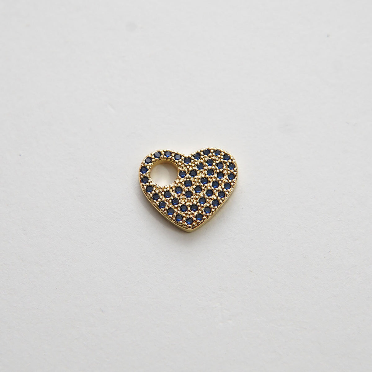 18K Gold Filled Heart CZ Charm Pendant for Jewelry Making