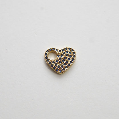 18K Gold Filled Heart CZ Charm Pendant for Jewelry Making