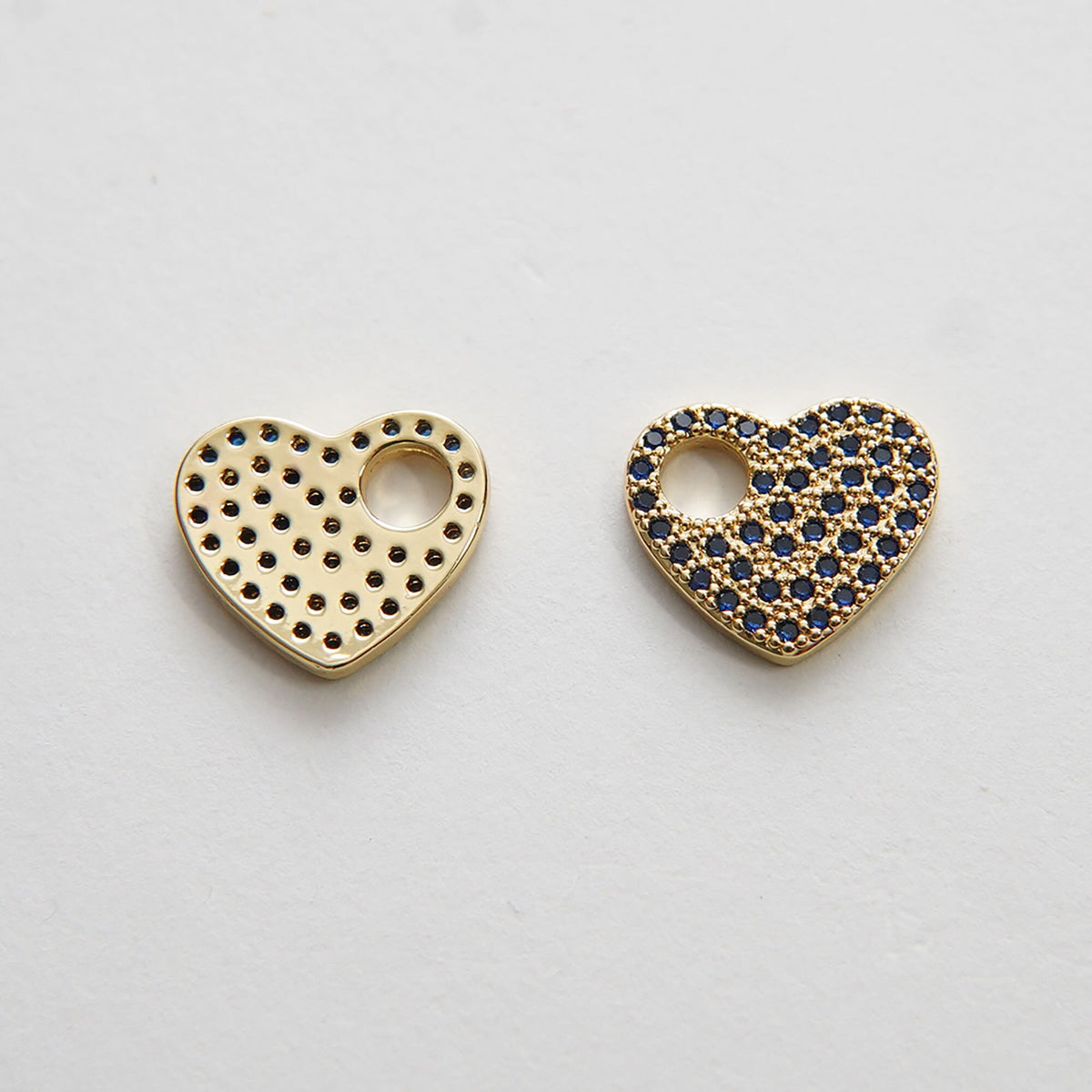 18K Gold Filled Heart CZ Charm Pendant for Jewelry Making