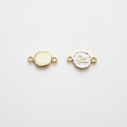18K Gold Filled Enamel Round Connector for Jewelry Making