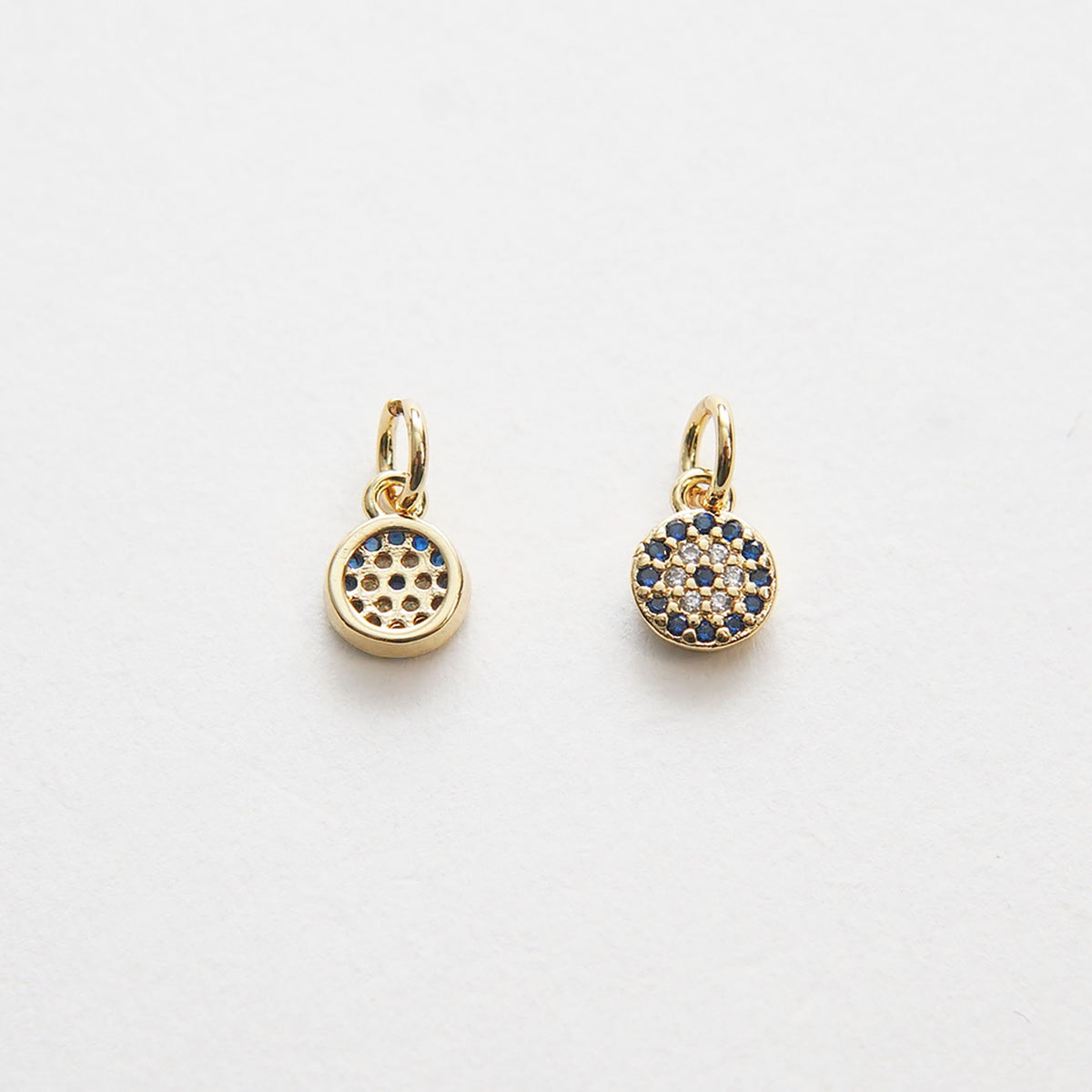 18K Gold Filled Evil Eye CZ Charm Pendant for Jewelry Making