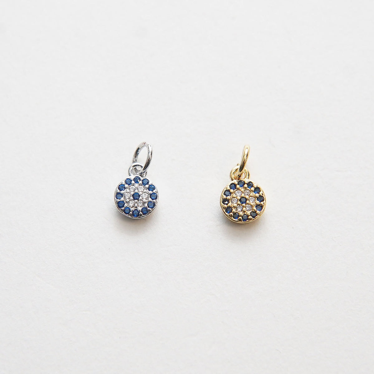18K Gold Filled Evil Eye CZ Charm Pendant for Jewelry Making