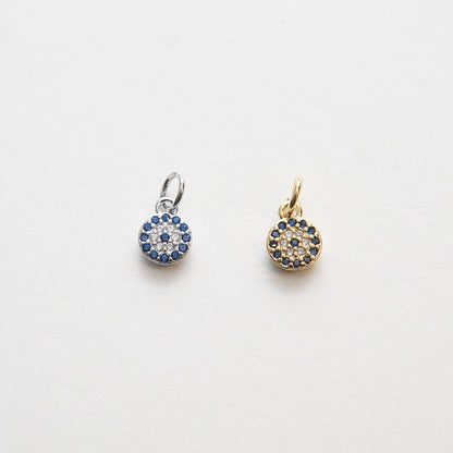 18K Gold Filled Evil Eye CZ Charm Pendant for Jewelry Making