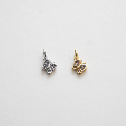 Gold Butterfly Charms,18K Gold Filled Butterfly Pendant,CZ Micro Pave Butterfly Charm Bracelet Necklace for DIY Jewelry Makin