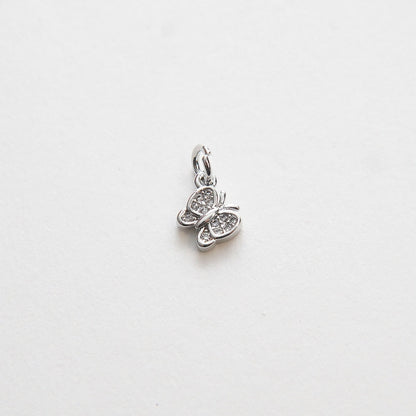 18K Gold Filled Cubic Zirconia Butterfly Charm Pendant for Jewelry Making