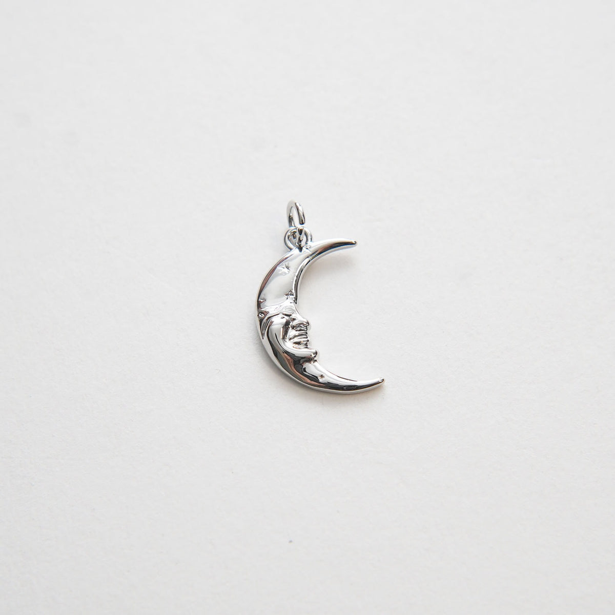 Gold Moon Charms,18K Gold Filled Moon Face Pendant,CZ Micro Pave Celestial Charm Bracelet Necklace for DIY Jewelry Making Sup
