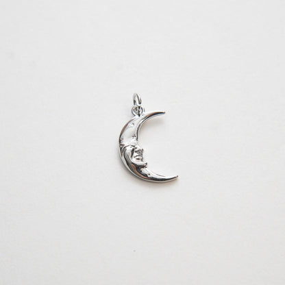 Gold Moon Charms,18K Gold Filled Moon Face Pendant,CZ Micro Pave Celestial Charm Bracelet Necklace for DIY Jewelry Making Sup