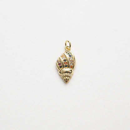 Gold Conch Charms,18K Gold Filled Conch Shell Pendant,Silver Conch Shell Charm Bracelet Necklace for DIY Jewelry Making Suppl