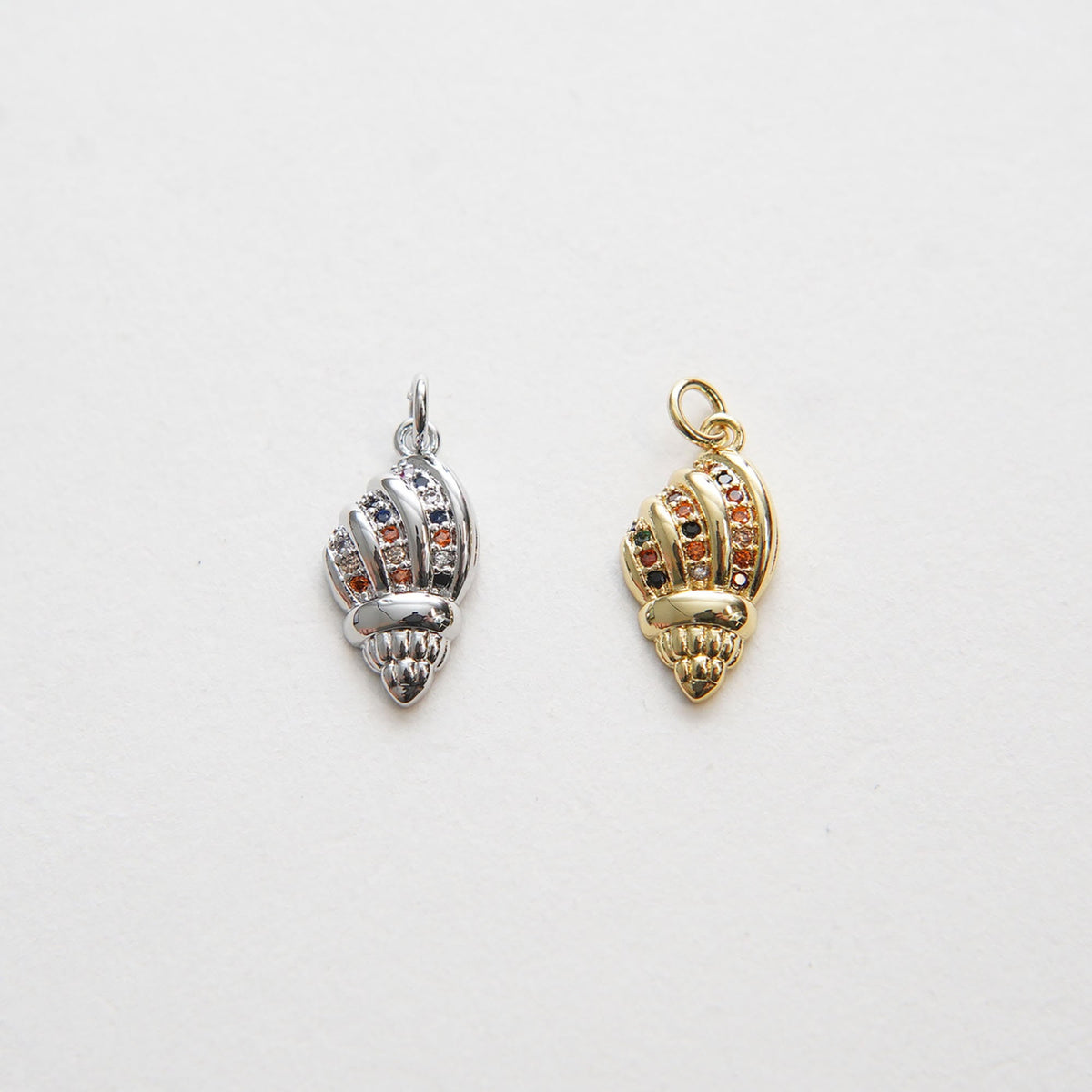Gold Conch Charms,18K Gold Filled Conch Shell Pendant,Silver Conch Shell Charm Bracelet Necklace for DIY Jewelry Making Suppl