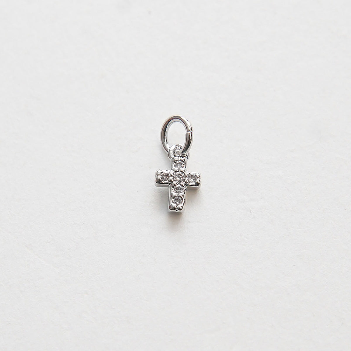 18K Gold Filled Cubic Zirconia Cross Charm Pendant for Jewelry Making