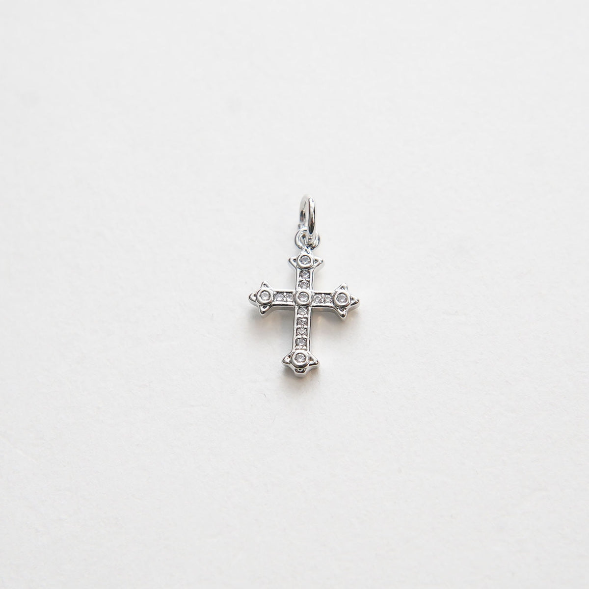 18K Gold Filled Cross CZ Charm Pendant for Jewelry Making