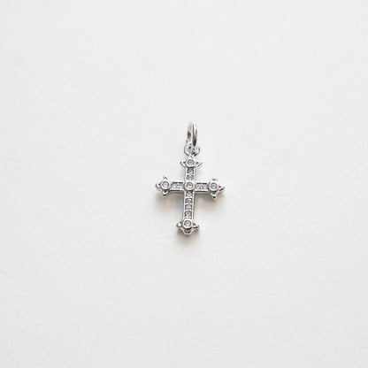 Gold Cross Charms,18K Gold Filled Cross Pendant,CZ Micro Pave Protect Religious Charm Bracelet Necklace for DIY Jewelry Makin