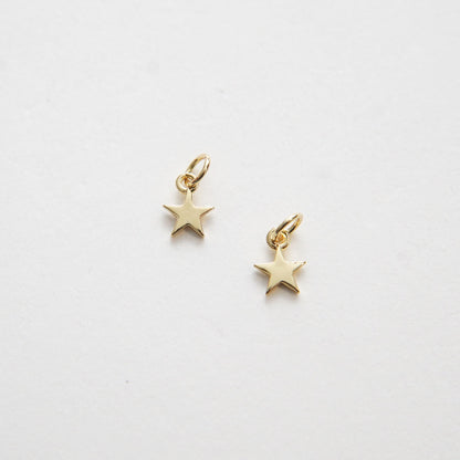 Gold Star Charms,18K Gold Filled Star Pendant,Silver Star Charm Bracelet Necklace for DIY Jewelry Making Supply