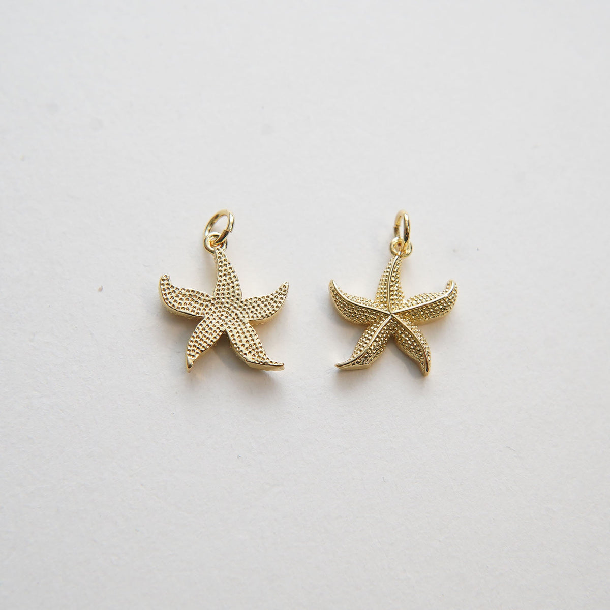 Gold Starfish Charms,18K Gold Filled Sea star Pendant,Starfish Charm Bracelet Necklace for DIY Jewelry Making Supply