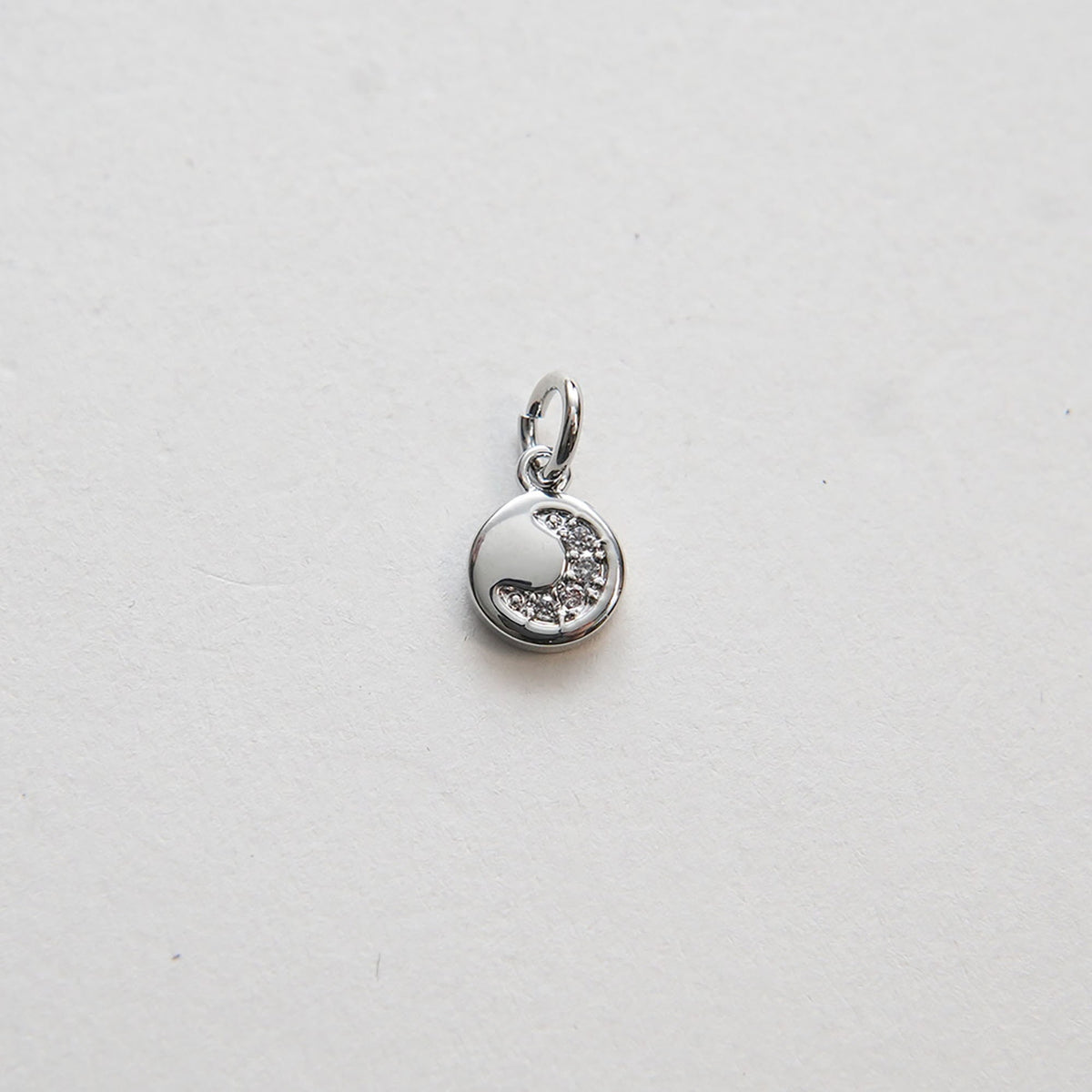 18K Gold Filled Moon CZ Charm Pendant for Jewelry Making