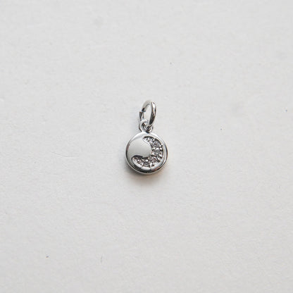 18K Gold Filled Moon CZ Charm Pendant for Jewelry Making