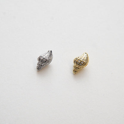 Gold Conch Charms,18K Gold Filled Conch Shell Pendant,Silver Conch Shell Charm Bracelet Necklace for DIY Jewelry Making Suppl