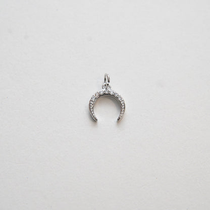 Gold Moon Charms,18K Gold Filled Crescent Pendant,CZ Micro Pave Celestial Charm Bracelet Necklace for DIY Jewelry Making Supp