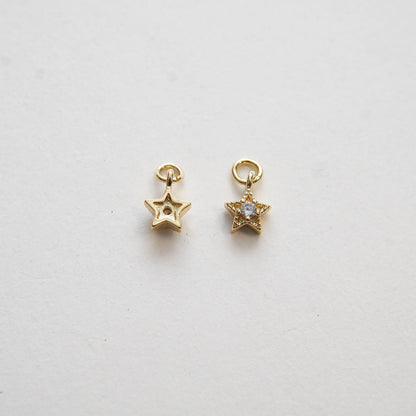 Gold Star Charms,18K Gold Filled Star Pendant,Silver Star Charm Bracelet Necklace for DIY Jewelry Making Supply