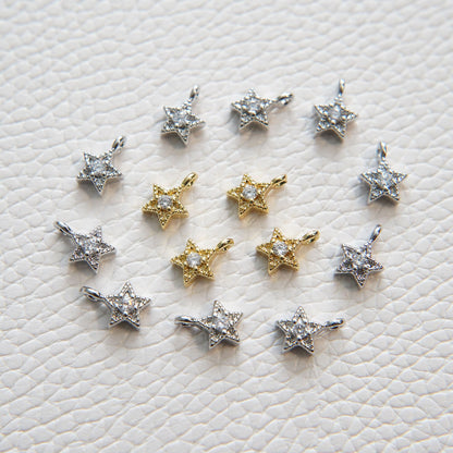 18K Gold Filled Star Charm Pendant for Jewelry Making