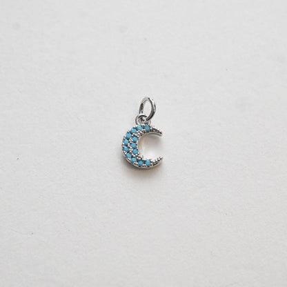 18K Gold Filled Moon Turquoise Charm Pendant for Jewelry Making