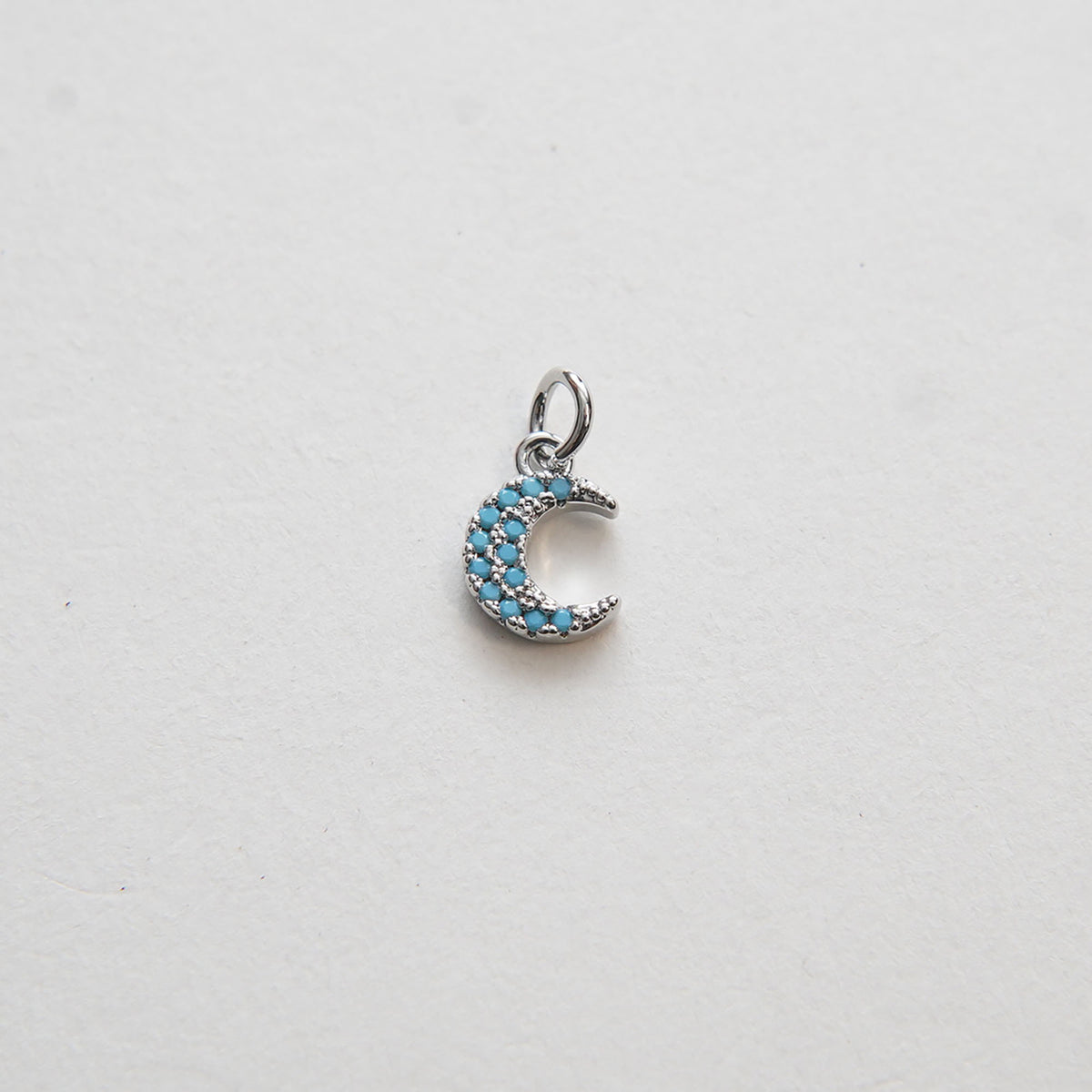 Gold Moon Charms,18K Gold Filled Moon Pendant,Turquoise Celestial Charm Bracelet Necklace for DIY Jewelry Making Supply