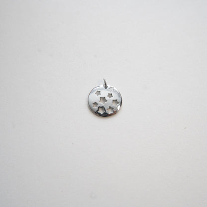 Gold Star Charms,18K Gold Filled Round Star Pendant,Silver Star Charm Bracelet Necklace for DIY Jewelry Making Supply