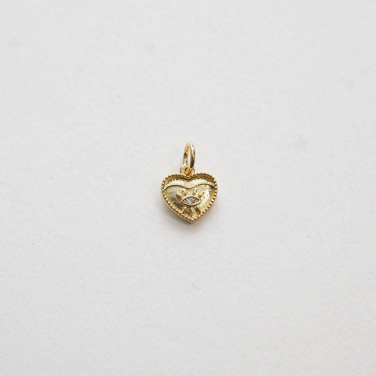 Gold Heart Charms,18K Gold Filled Heart Pendant,Heart Evil Eye Charm Bracelet Necklace for DIY Jewelry Making Supply