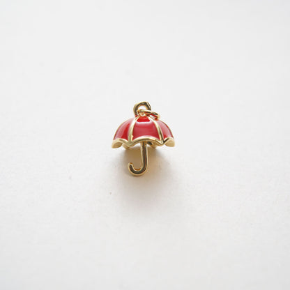 Gold Umbrella Charms,18K Gold Filled Umbrella Pendant,Enamel Charm Bracelet Necklace for DIY Jewelry Making Supply