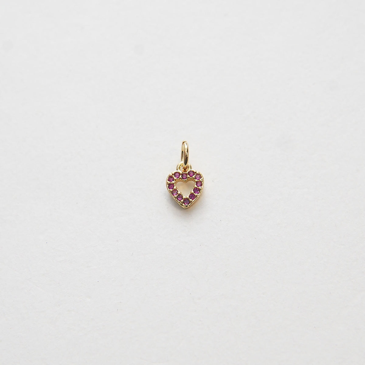 18K Gold Filled Cubic Zirconia Heart Charm Pendant for Jewelry Making