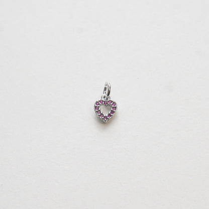 18K Gold Filled Cubic Zirconia Heart Charm Pendant for Jewelry Making